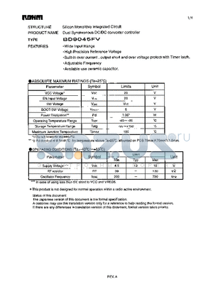 BD9045FV datasheet - Dual Synchronous DC/DC converter controller