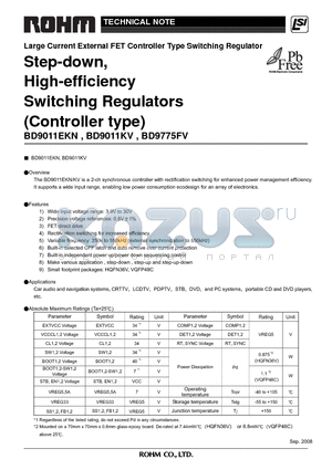 BD9011EKN_08 datasheet - Step-down, High-efficiency Switching Regulators (Controller type)