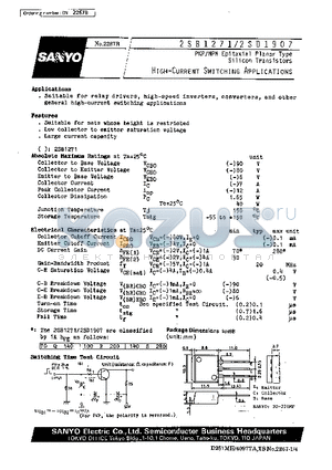 2SB1271 datasheet - High-Current Switching Applications