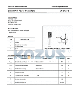 2SB1272 datasheet - Silicon PNP Power Transistors