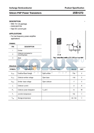 2SB1272 datasheet - Silicon PNP Power Transistors