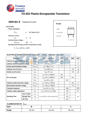 2SB1261-Z datasheet - Plastic-Encapsulate Transistors