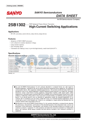 2SB1302_10 datasheet - High-Current Switching Applications