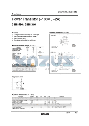 2SB1316 datasheet - Power Transistor (−100V , −2A)