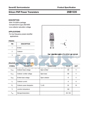 2SB1335 datasheet - Silicon PNP Power Transistors