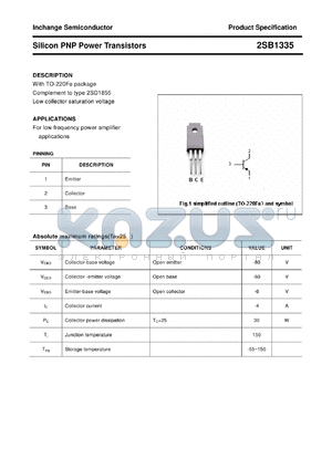 2SB1335 datasheet - Silicon PNP Power Transistors