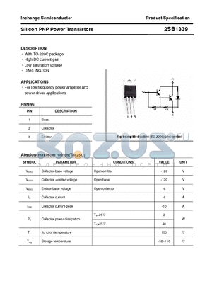 2SB1339 datasheet - Silicon PNP Power Transistors