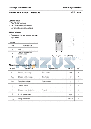 2SB1345 datasheet - Silicon PNP Power Transistors