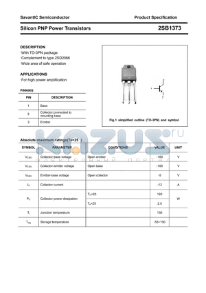 2SB1373 datasheet - Silicon PNP Power Transistors