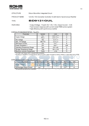 BD9121GUL datasheet - Silicon Monolithic Integrated Circuit