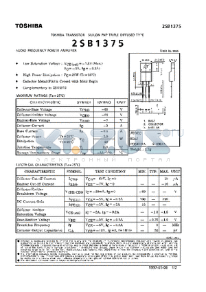 2SB1375 datasheet - TRANSISTOR (AUDIO FREQUENCY POWER AMPLIFIER)