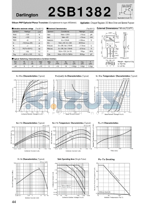 2SB1382_07 datasheet - Silicon PNP Epitaxial Planar Transistor