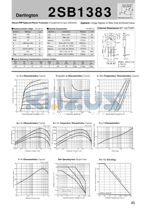 2SB1383_07 datasheet - Silicon PNP Epitaxial Planar Transistor