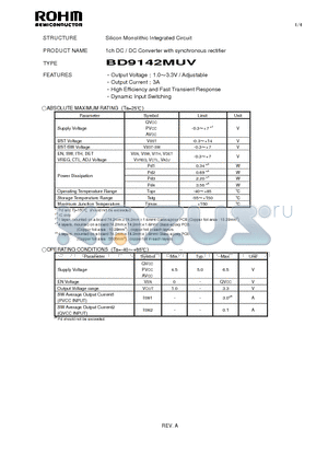 BD9142MUV datasheet - Silicon Monolithic Integrated Circuit