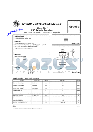 2SB1386PT datasheet - PNP Epitaxial Transistor