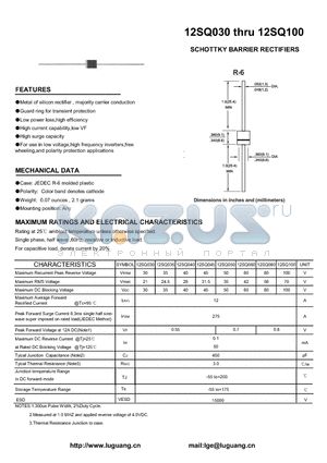 12SQ030 datasheet - SCHOTTKY BARRIER RECTIFIERS