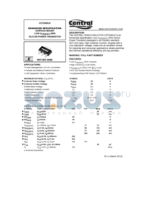 CZT3090LE datasheet - ENHANCED SPECIFICATION SURFACE MOUNT LOW VCE(SAT) NPN SILICON POWER TRANSISTOR