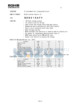 BD9215AFV datasheet - Silicon Monolithic Integrated Circuit