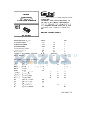 CZT3090L_10 datasheet - SURFACE MOUNT LOW VCE(SAT) NPN SILICON POWER TRANSISTOR