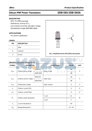 2SB1393 datasheet - Silicon PNP Power Transistors