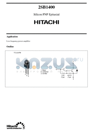 2SB1400 datasheet - Silicon PNP Epitaxial