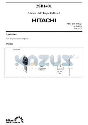 2SB1401 datasheet - Low frequency power amplifier