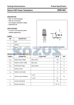 2SB1403 datasheet - Silicon PNP Power Transistors