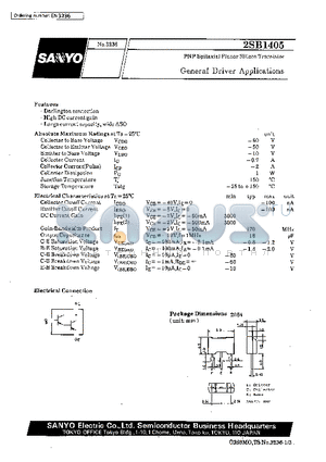 2SB1405 datasheet - General Driver Applications