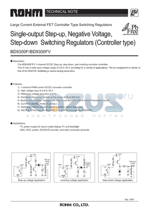 BD9300F datasheet - Single-output Step-up, Negative Voltage, Step-down Switching Regulators (Controller type)