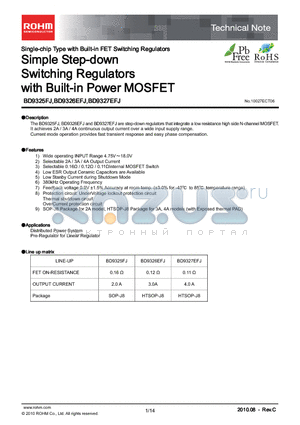 BD9326EFJ-2E datasheet - Simple Step-down Switching Regulators with Built-in Power MOSFET