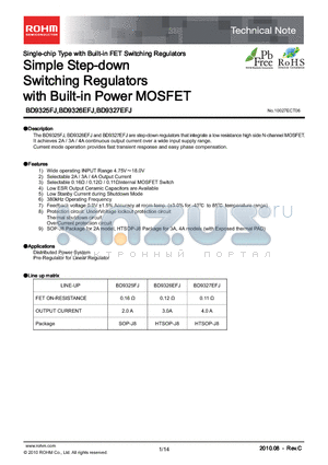 BD9327EFJ-E2 datasheet - Simple Step-down Switching Regulators with Built-in Power MOSFET