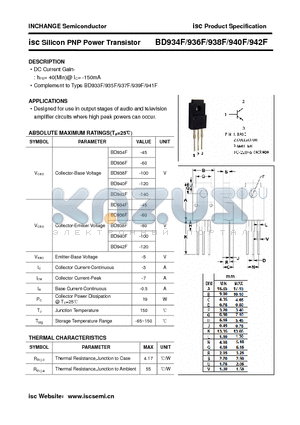 BD934F datasheet - isc Silicon PNP Power Transistor