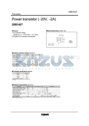 2SB1427 datasheet - Power transistor (-20V, -2A)
