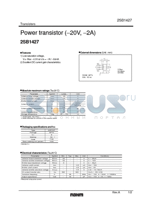 2SB1427_1 datasheet - Power transistor (−20V, −2A)