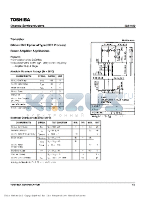 2SB1429 datasheet - TRANSISTOR SILICON PNP EPITAXIAL TYPE POWER AMPLIFIER APPLICATION