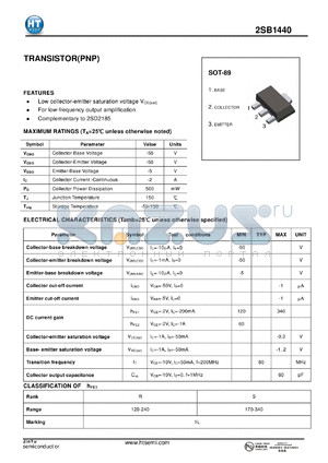 2SB1440 datasheet - TRANSISTOR(PNP)