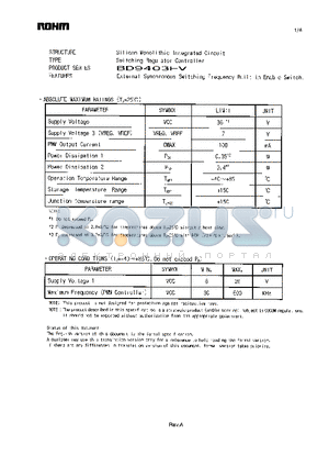 BD9401FV datasheet - Silicon Monolithic integrated Circuit