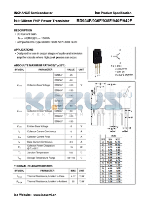 BD940F datasheet - isc Silicon PNP Power Transistor