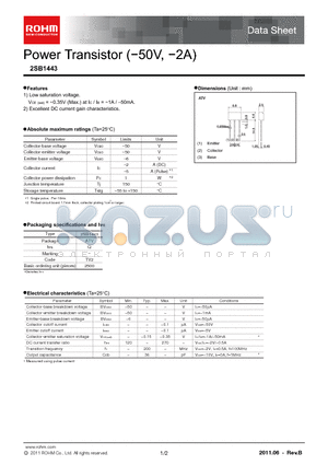 2SB1443 datasheet - Power Transistor (50V, 2A)