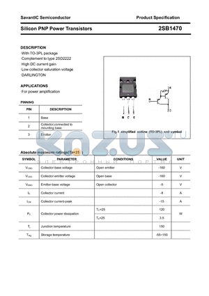 2SB1470 datasheet - Silicon PNP Power Transistors