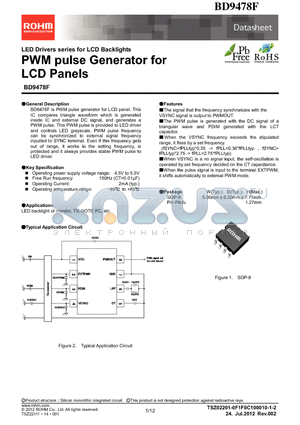 BD9478F datasheet - PWM pulse Generator for LCD Panels
