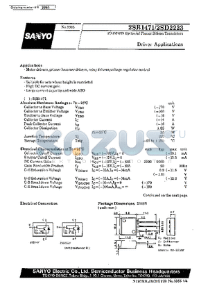 2SB1471 datasheet - Driver Applications