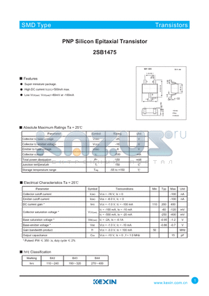 2SB1475 datasheet - PNP Silicon Epitaxial Transistor