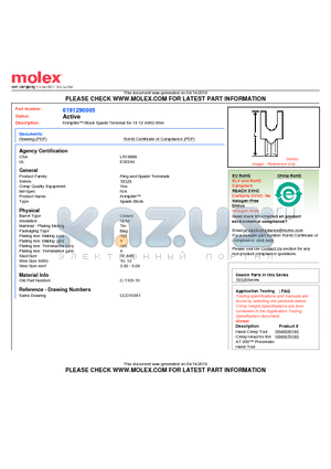 C-1105-10 datasheet - Krimptite Block Spade Terminal for 10-12 AWG Wire