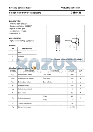 2SB1495 datasheet - Silicon PNP Power Transistors