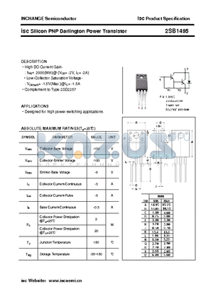 2SB1495 datasheet - isc Silicon PNP Darlington Power Transistor
