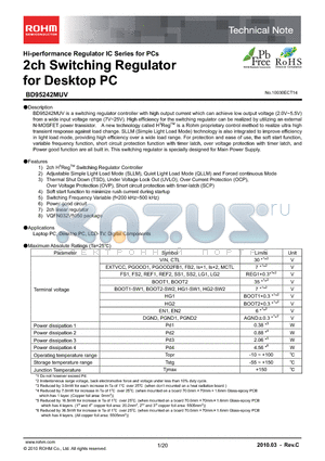 BD95242MUV_10 datasheet - 2ch Switching Regulator for Desktop PC