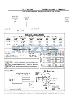 C-115 datasheet - BI-DIRECTIONAL COUPLERS