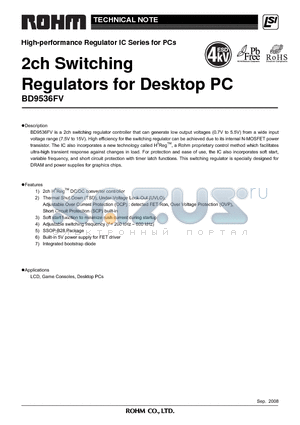 BD9536FV datasheet - 2ch Switching Regulators for Desktop PC