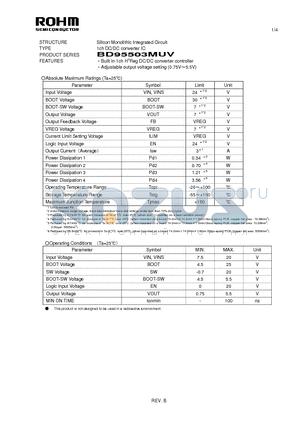 BD95503MUV datasheet - Silicon Monolithic Integrated Circuit